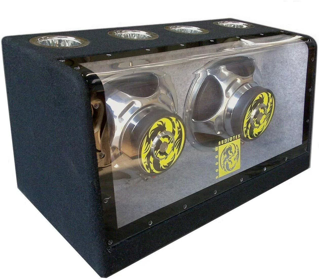 12" 2000W Bandpass Bass Box + Car Audio Amplifier + Kit Bundle F7849