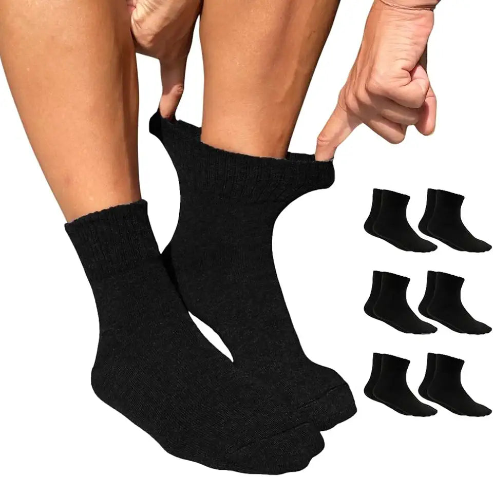 Cotton Diabetic Ankle Socks for Women Size 6-9 Non Binding Loose Fit J124