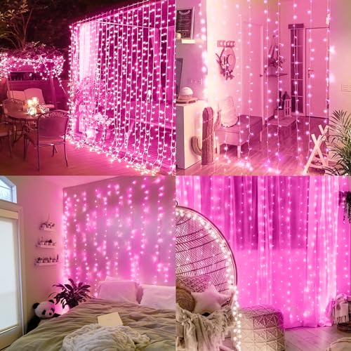 300 LED Curtain String Lights with Remote G198557