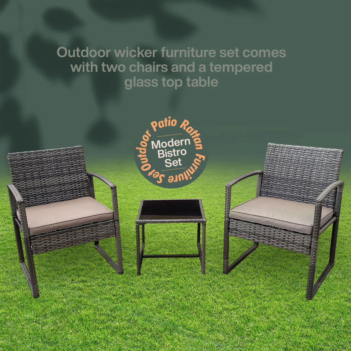 3-Piece Rattan Outdoor Coffee Table Set W4074