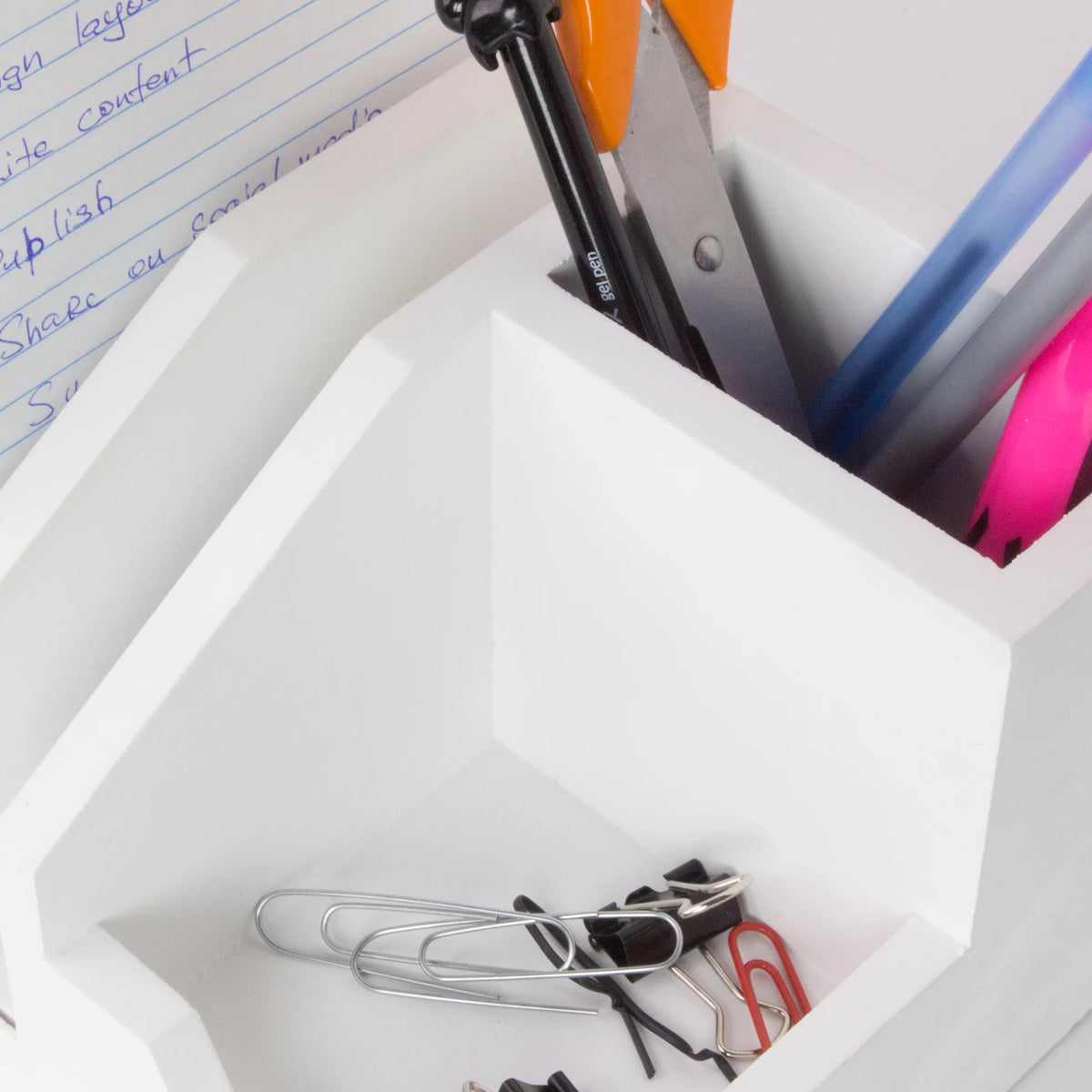 White USB Desk Organizer Storage Rack B8633