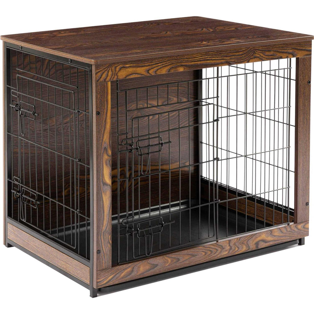 Wooden Dog Crate Furniture with Cushion and Tray X4081