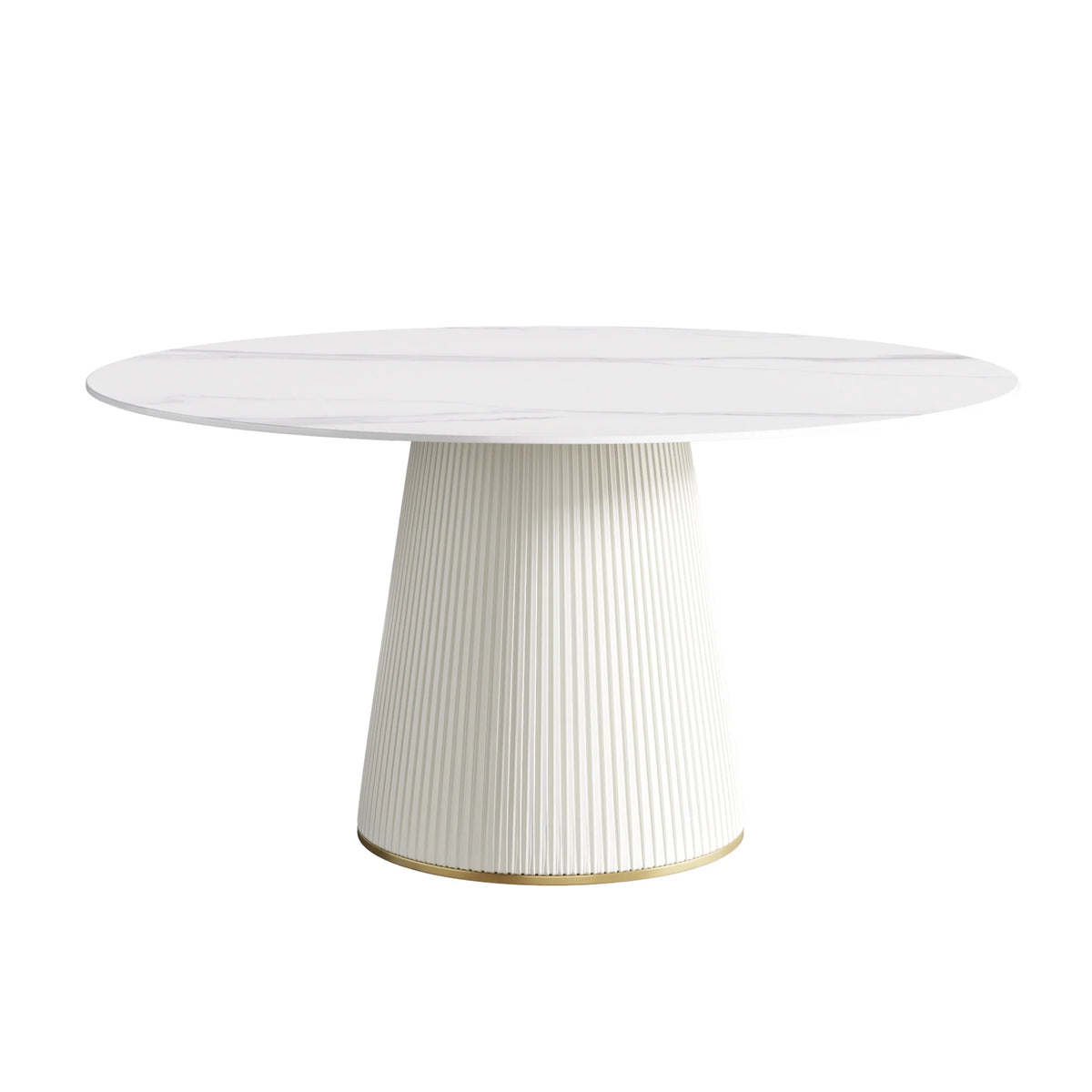 White Artificial Stone Round Dining Table U65853