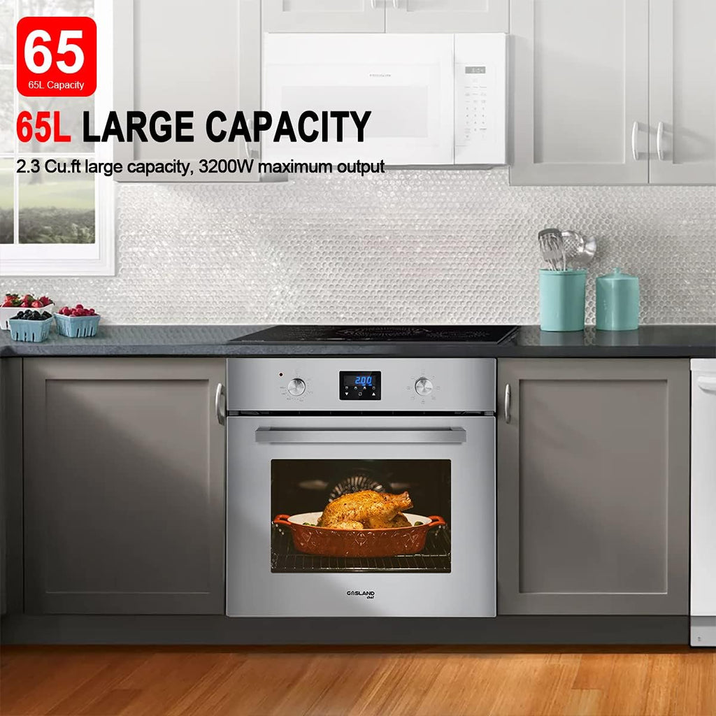 24 Inch 240V 2800W 2.3 Cu.ft 9 Cooking Functions Convection Single Wall Oven W240