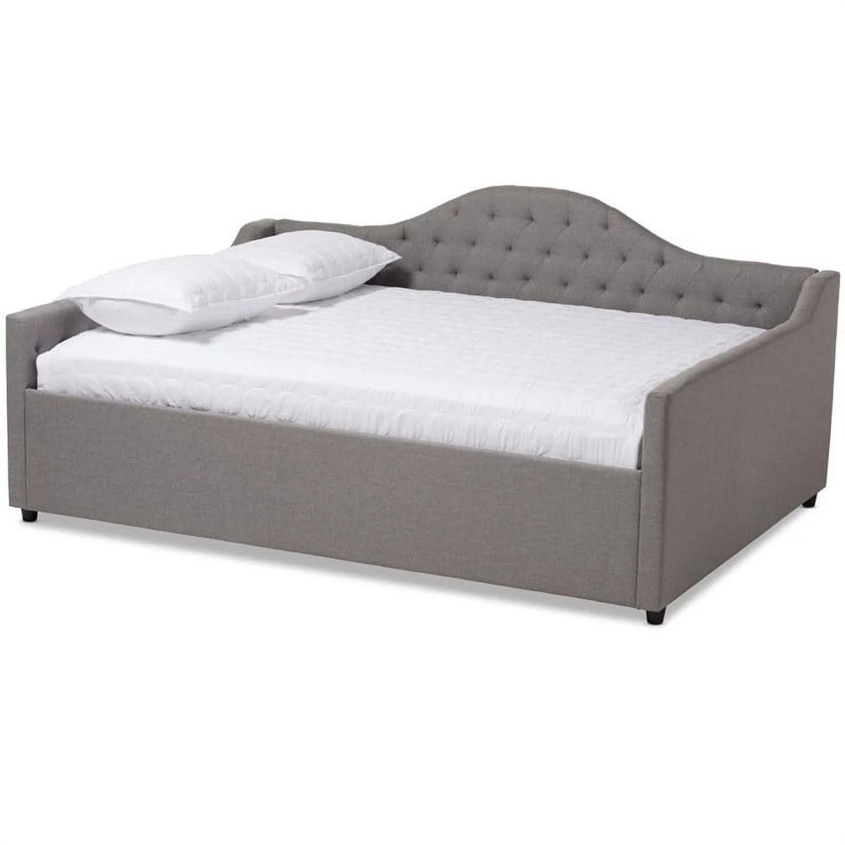 Gray Fabric Tufted Full Daybed with Wood Frame K9185