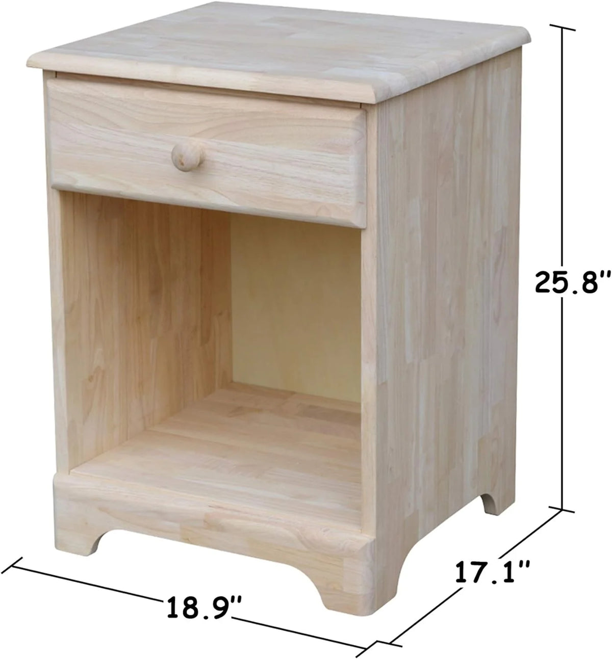 Night Stand with One Drawer Unfinished A94206