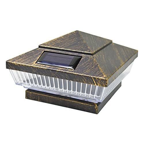 8 Pack Bronze Solar 5-LED Post Deck Cap Square Fence Light F651378