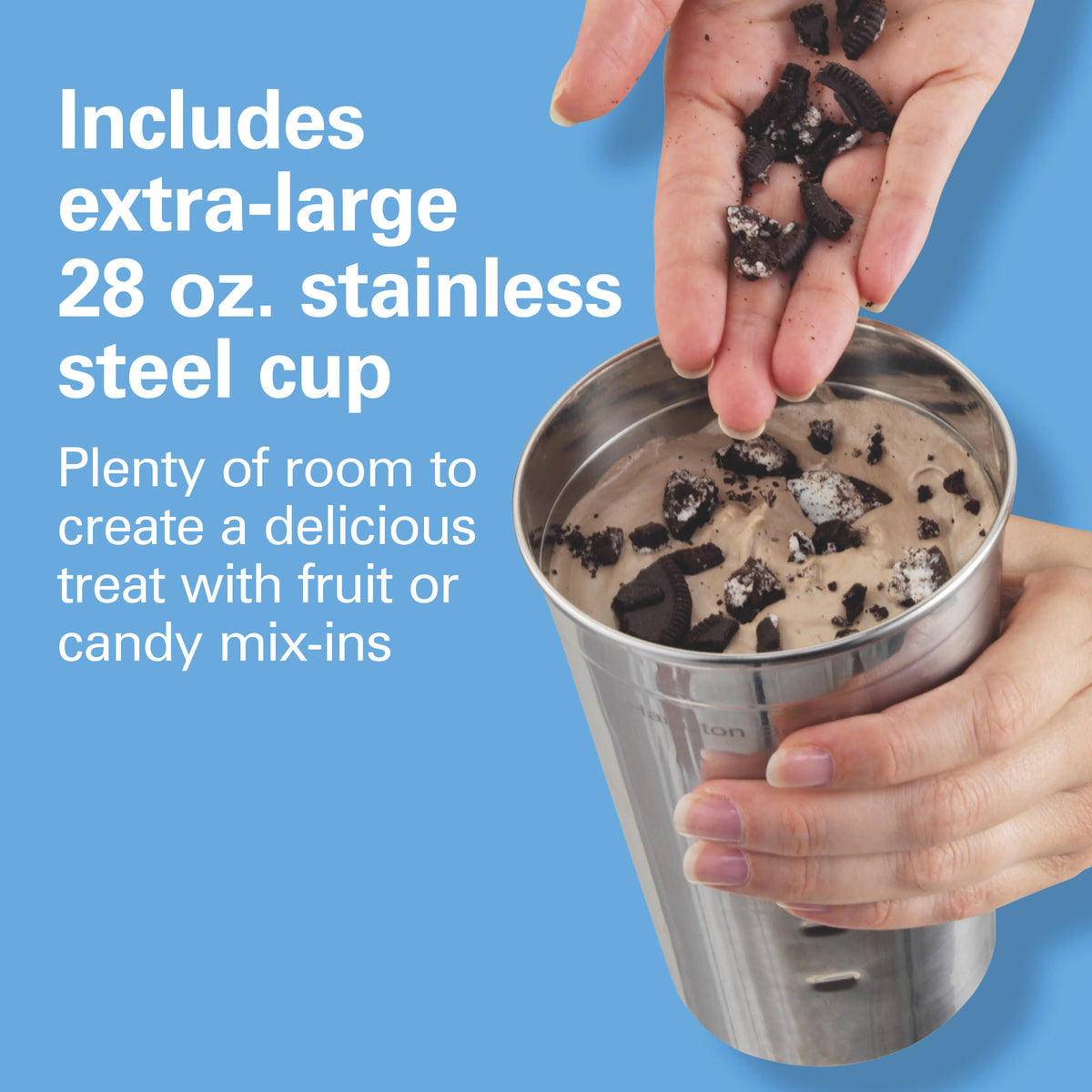 Chrome Drink Mixer and Milk Shake Maker, 2 Speeds, 28 oz Stainless Steel Cup K428