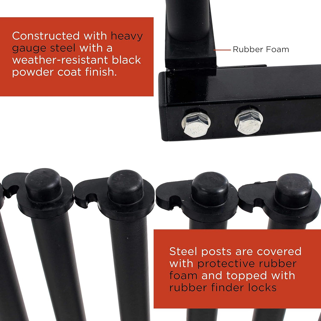 9 Slot Truck Bed Windshield Rack with Rubber Foam Pads V799078