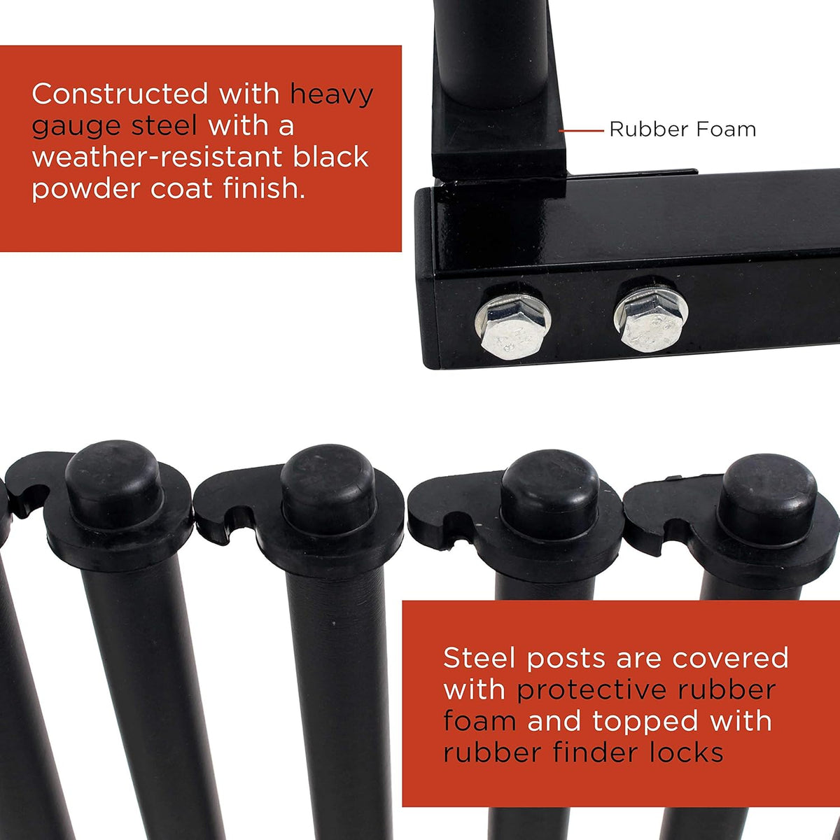 9 Slot Truck Bed Windshield Rack with Rubber Foam Pads V799078