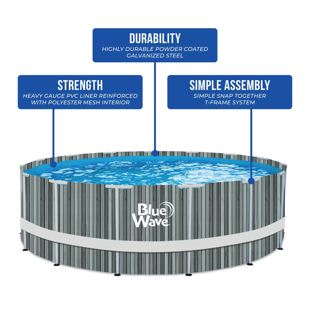 15-ft Round 48-in Deep Above Ground Swimming Pool with Cover I15114