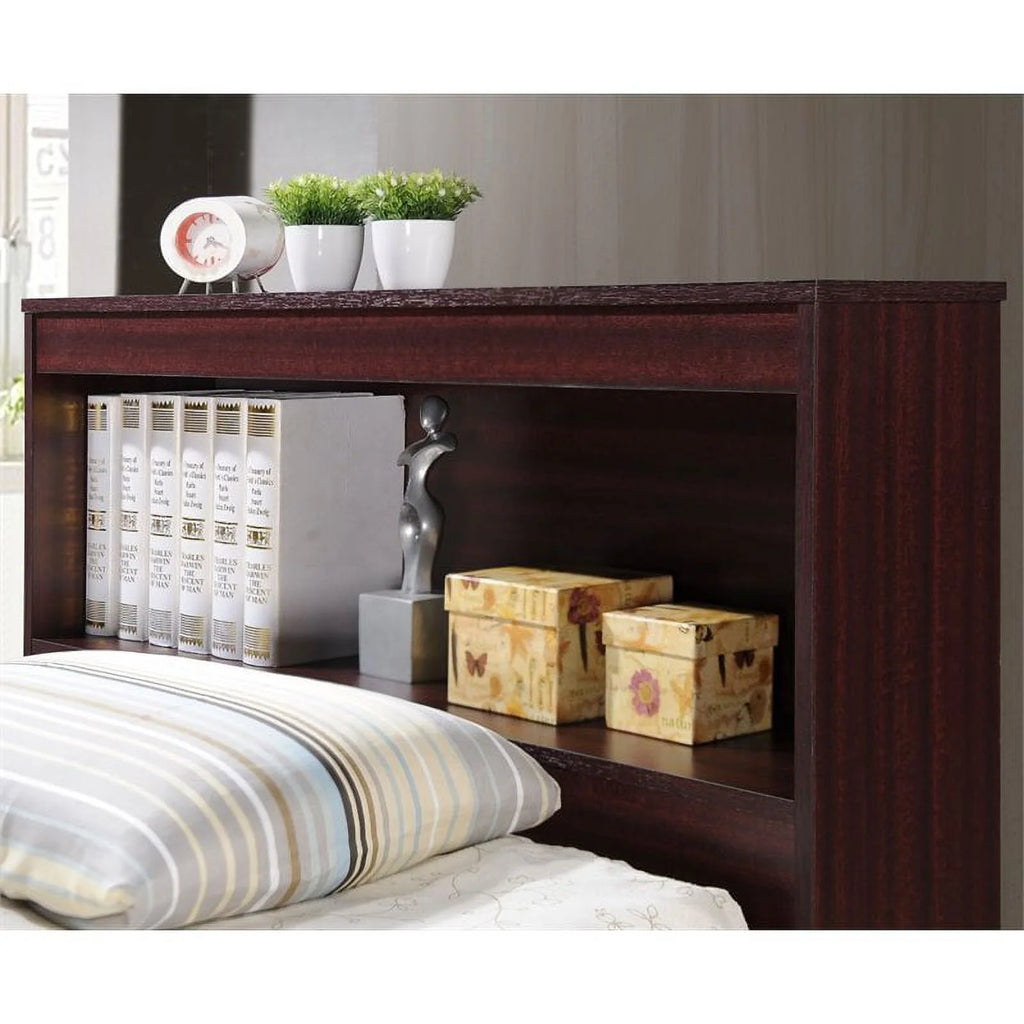 2 Piece Bedroom Set with Captain Bed and Chest in Mahogany Wood P66305