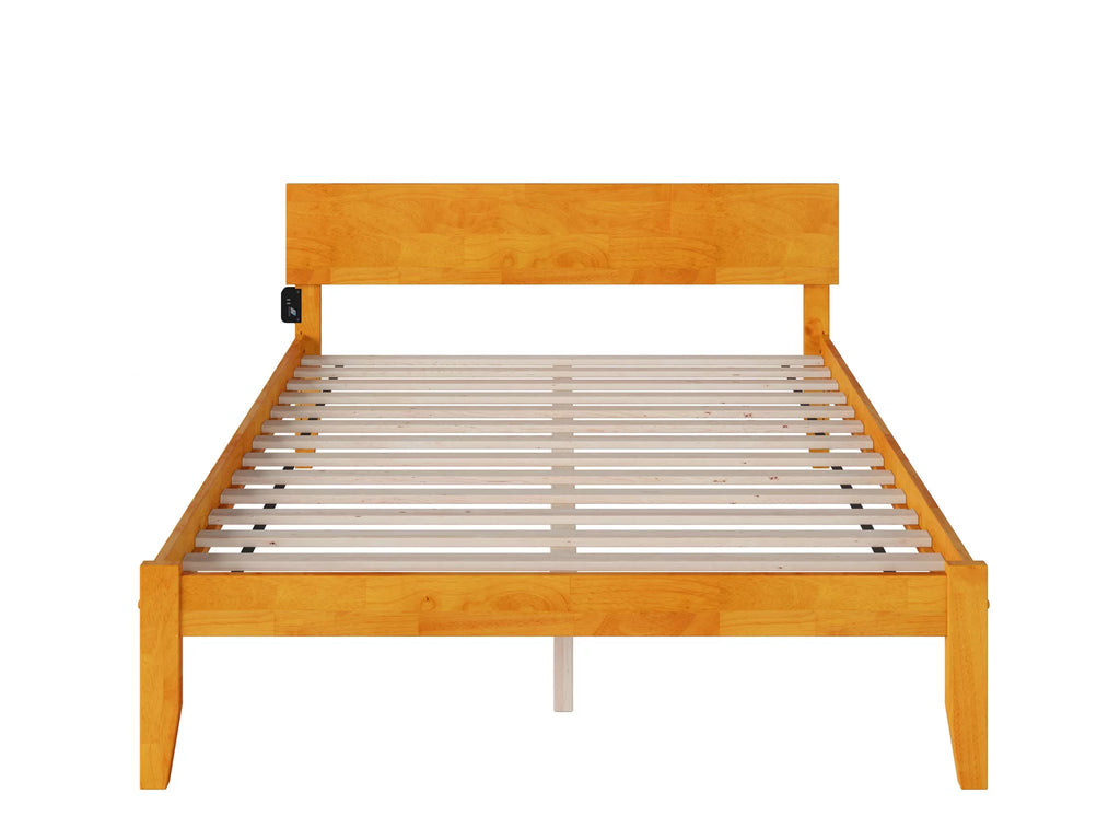 16" Caramel Solid Wood Platform Bed Y899522
