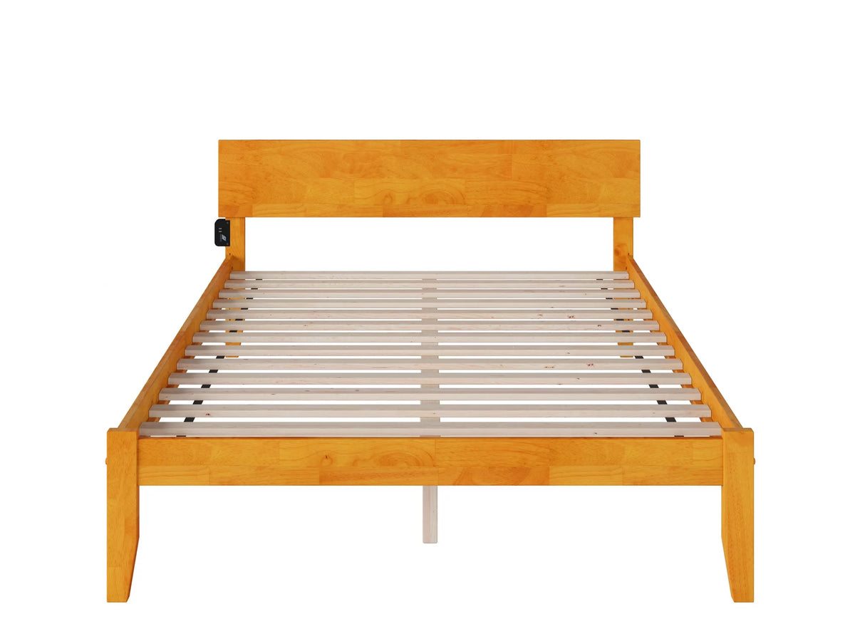 16" Caramel Solid Wood Platform Bed Y899522