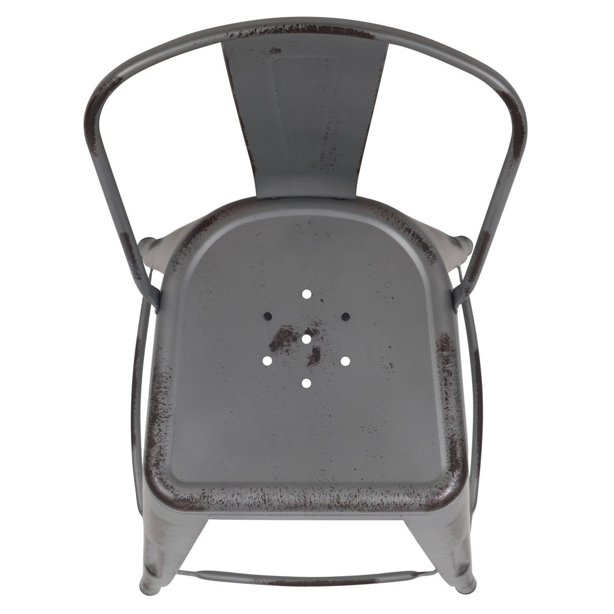 Distressed Metal 30-Inch Stool F7925