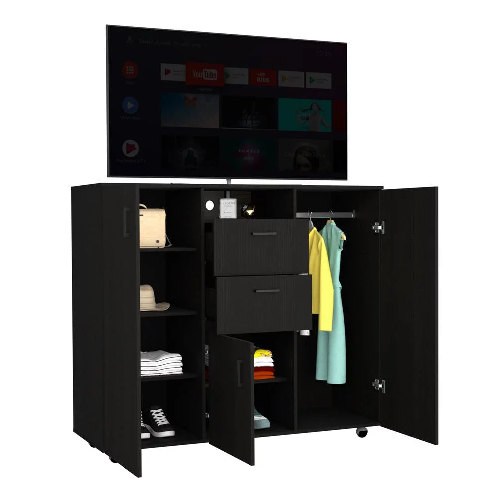 Black Double Door Cabinet Dresser D755178