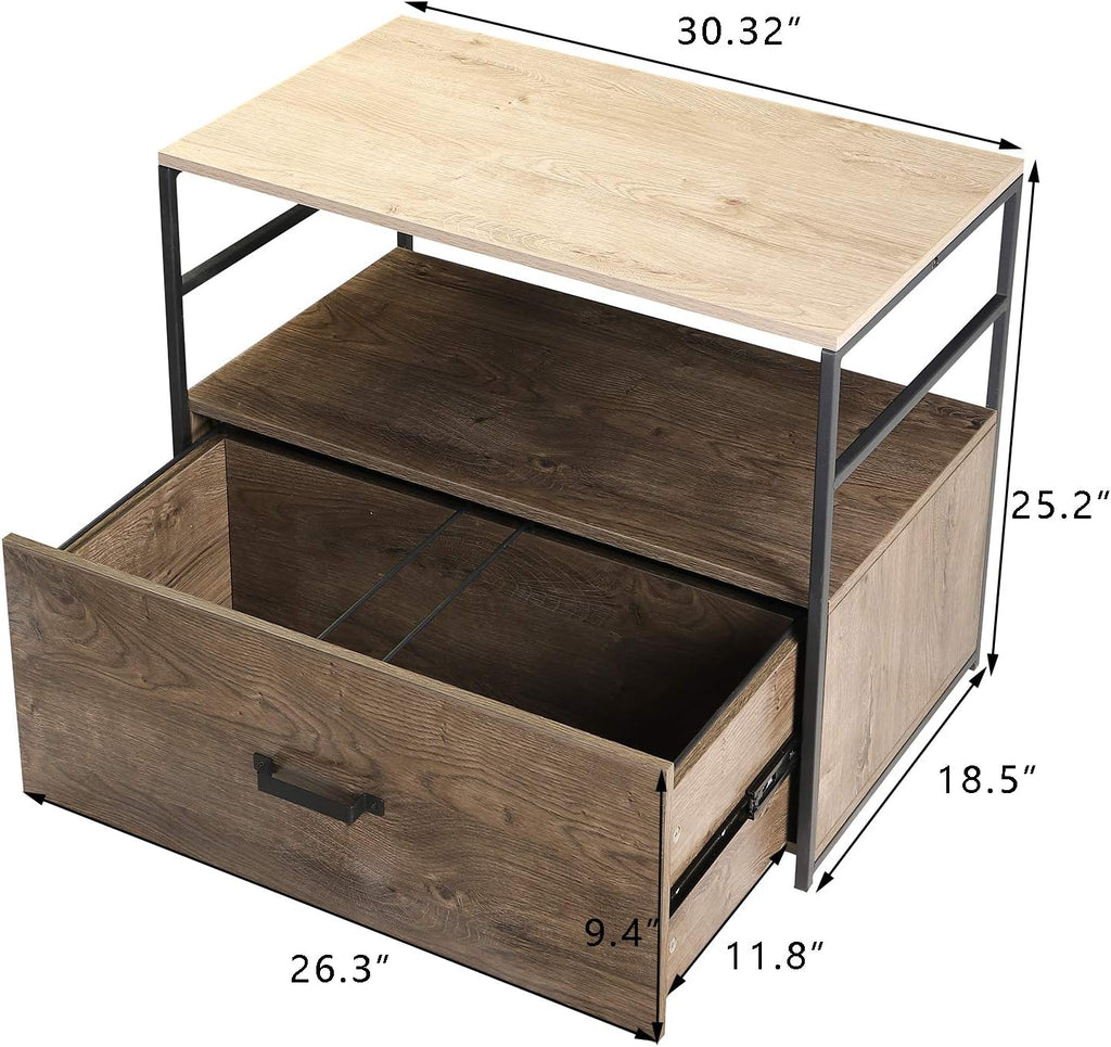 Wood Lateral File Cabinet with 1 Drawer V85866