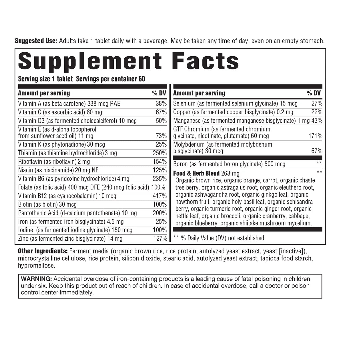 Women Over 40 One Daily Multivitamin 60 Tablets B292