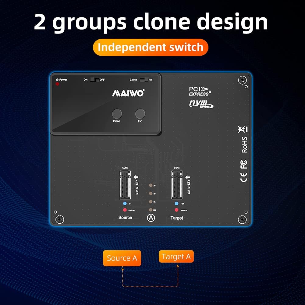 Portable Dual Bay M.2 NVME Docking Station U791284