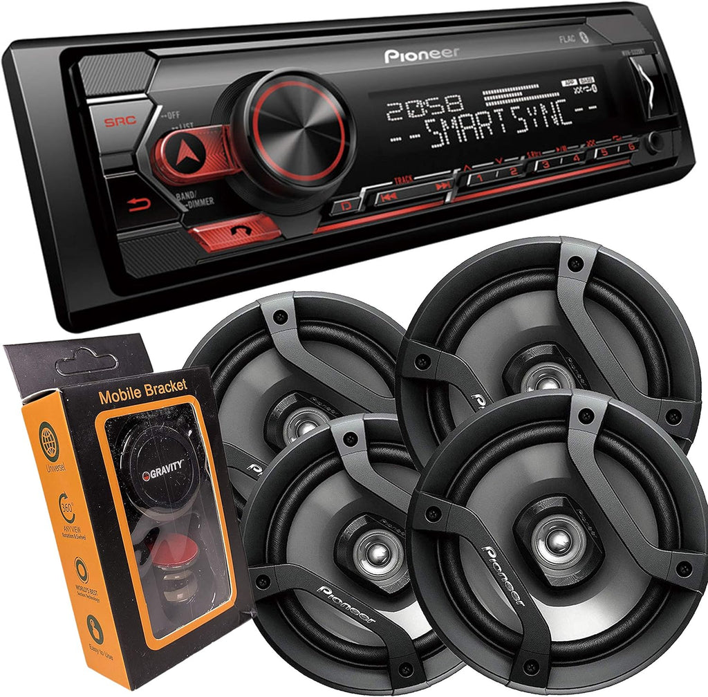 Single DIN Bluetooth Digital Media Receiver with 6.5 Car Speakers I576006