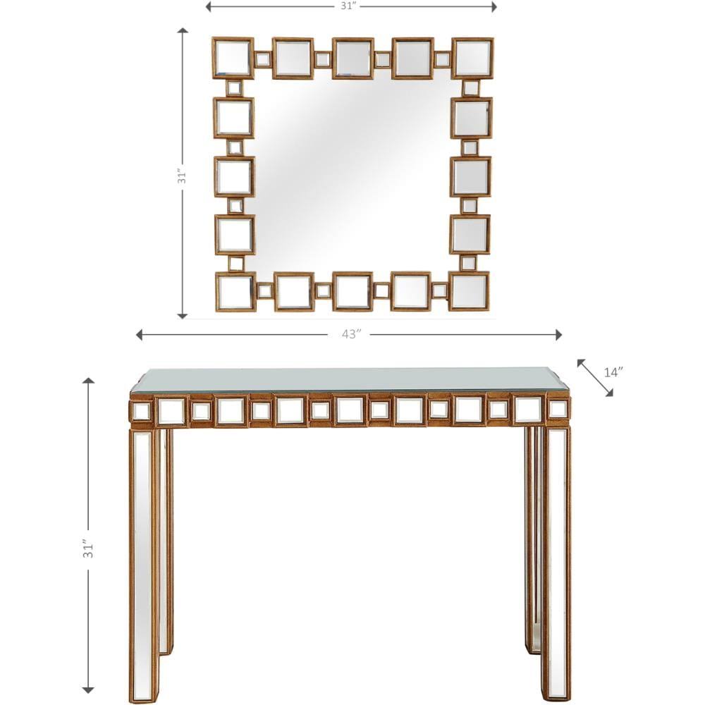 Glass Modern Console Table in Gold I165