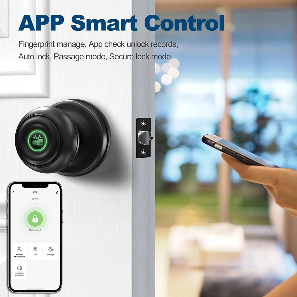 Smart Fingerprint Door Lock with App Control V823656
