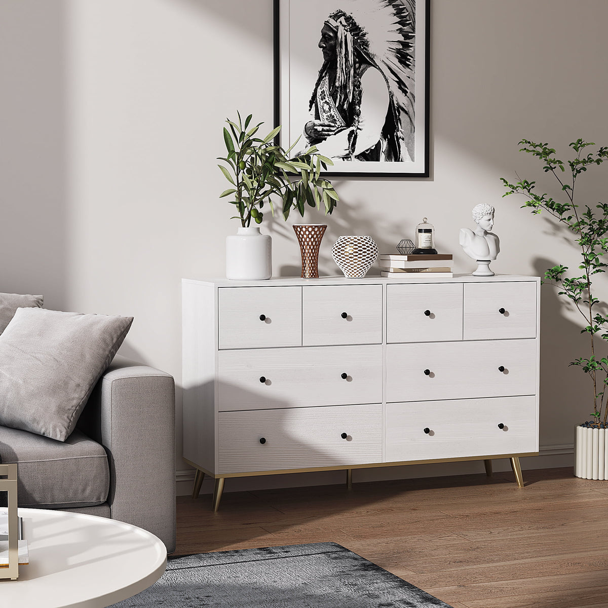 Black 8 Drawer Dresser C392