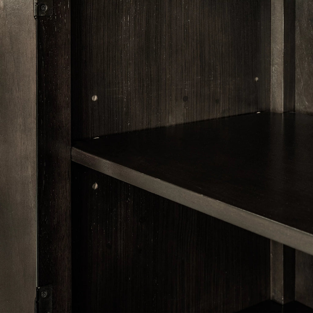 Grey Wood Storage Cabinet with Doors and Adjustable Shelf T41165