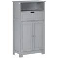 Grey Freestanding Bathroom Storage Cabinet with Drawer and Adjustable Shelf K70029