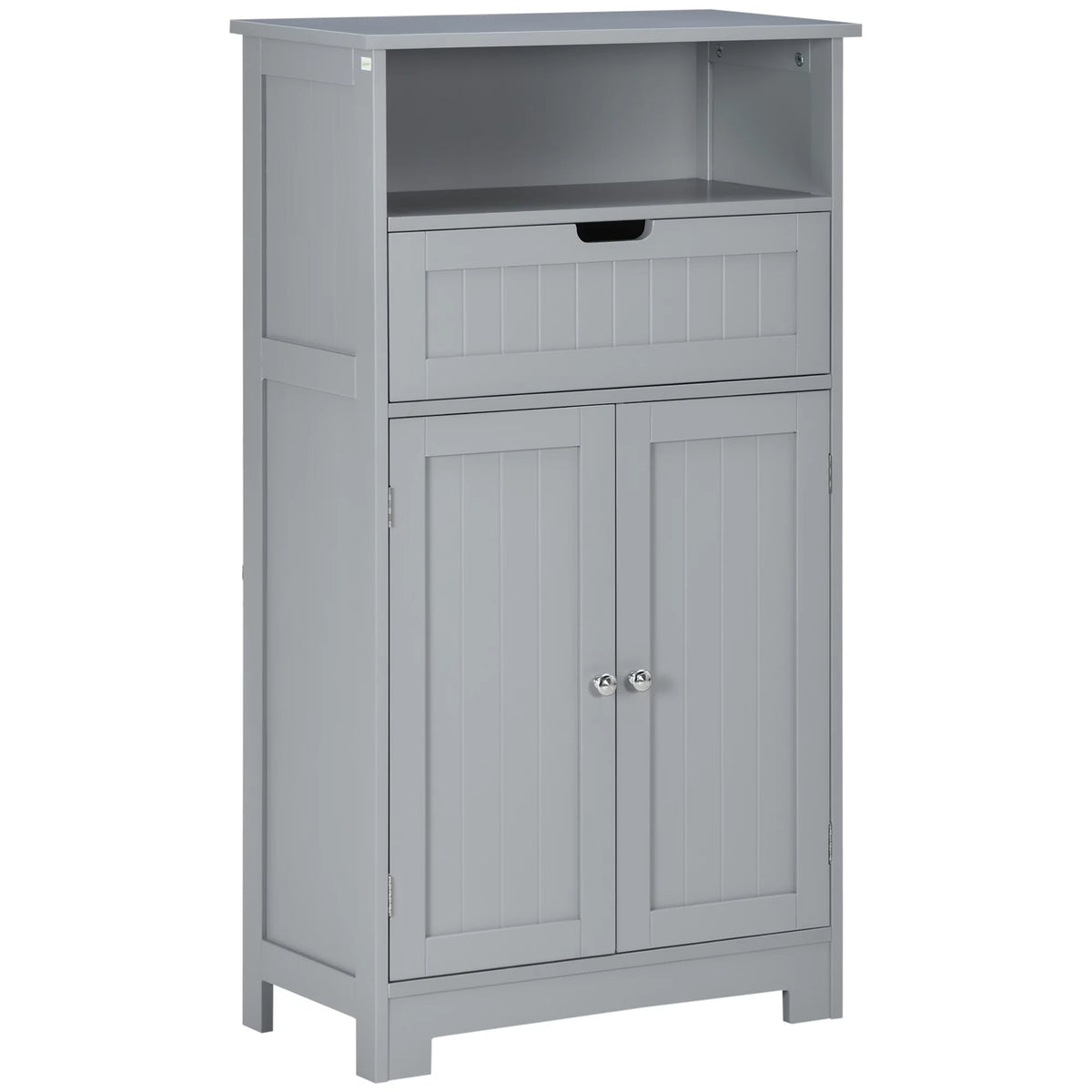 Grey Freestanding Bathroom Storage Cabinet with Drawer and Adjustable Shelf K70029