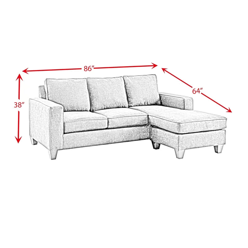 Gray Wood & Fabric Sofa C380