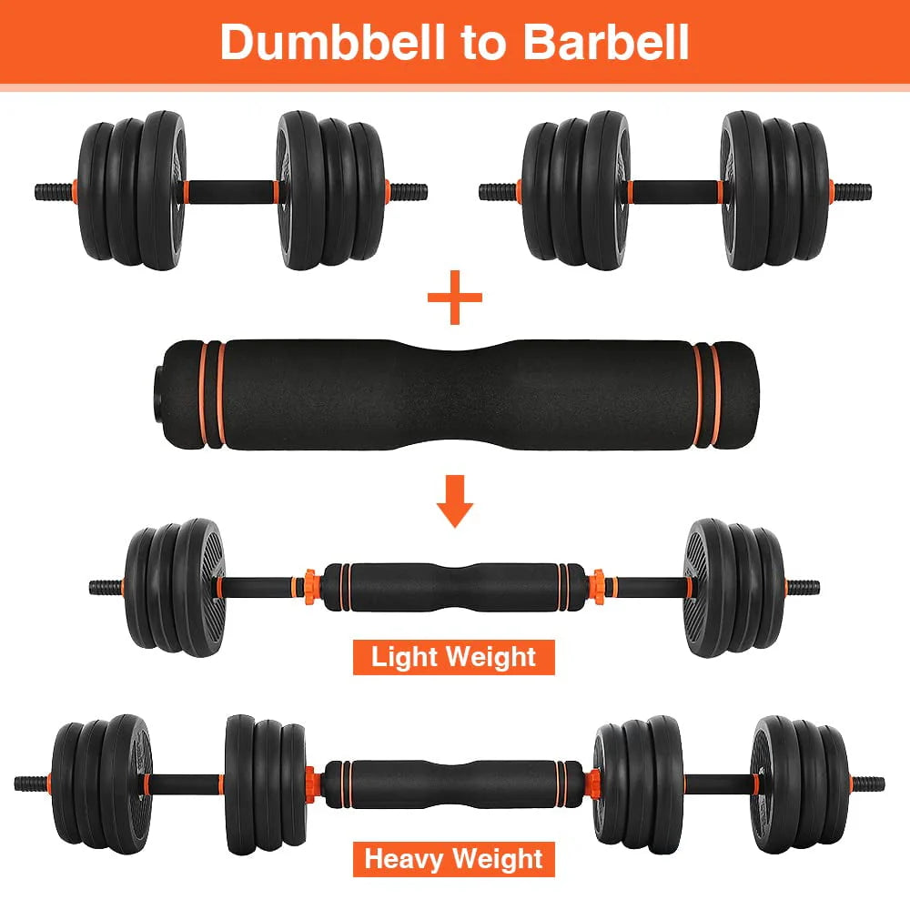 55lb Adjustable Dumbbell, Barbell, and Kettlebell Set H41362