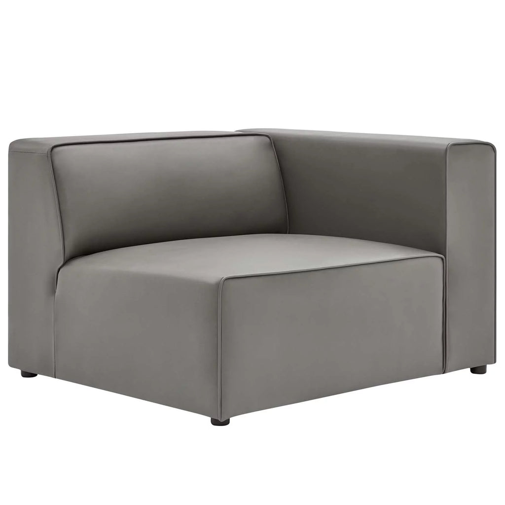 Gray Vegan Leather 3-Piece Sectional Sofa O194201