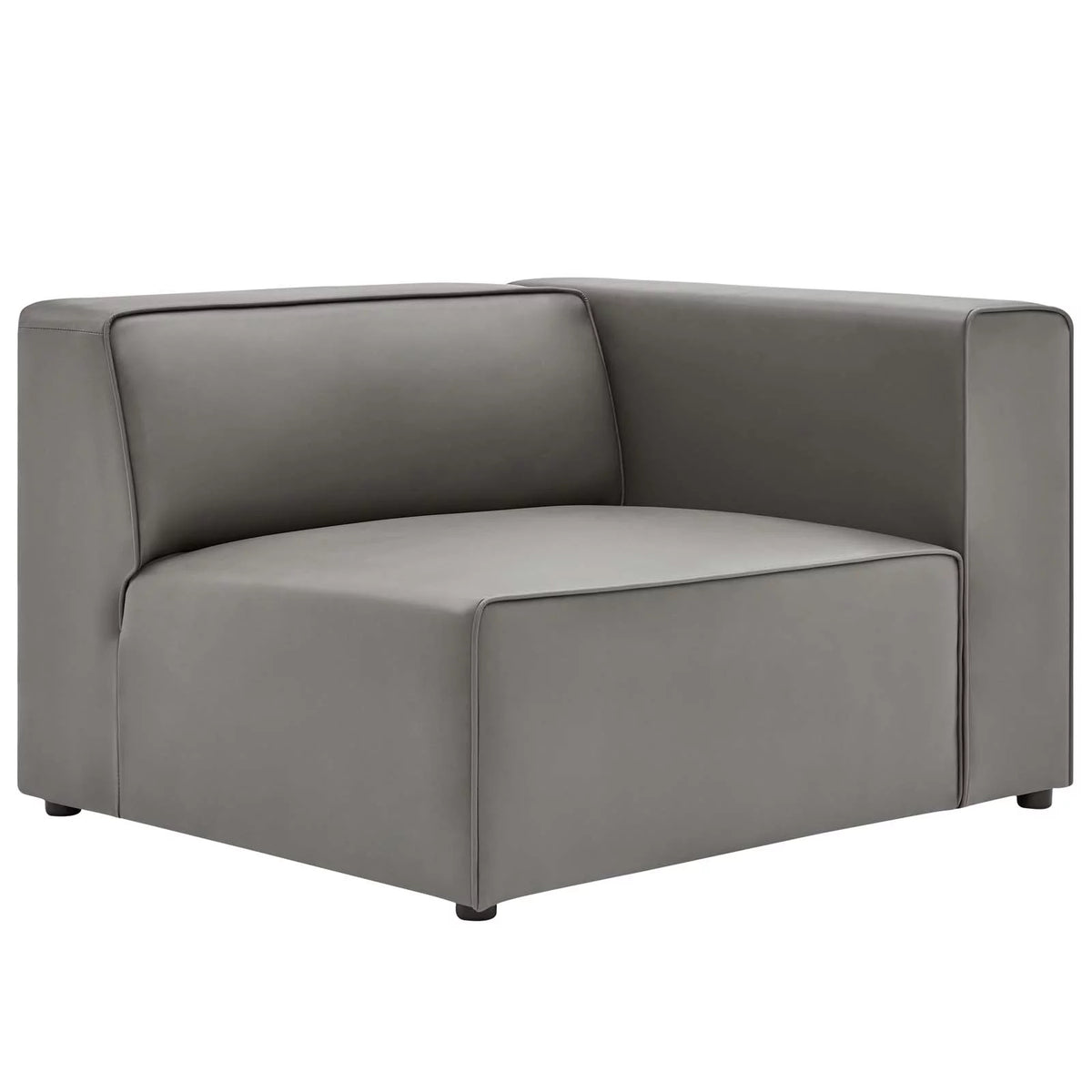 Gray Vegan Leather 3-Piece Sectional Sofa O194201