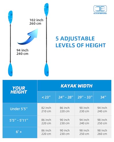 Adjustable Fishing Kayak Paddle with Paddle Leash Y83482