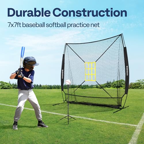 7 x 7 ft Baseball Softball Hitting Net with Carry Bag K2829