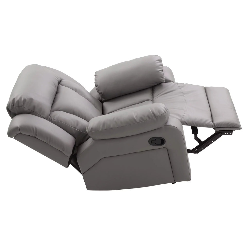 Gray Faux Leather Reclining Chair T9869
