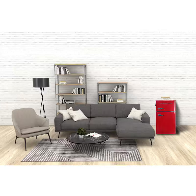 3.2 cu. ft. 2 Door Retro Mini Fridge in Red Q4936