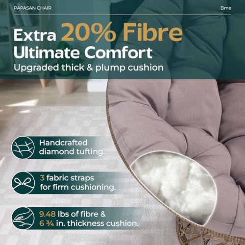 40" Ergonomic Wicker Papasan Chair with Swivel X90488