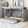 Twin Size Murphy Bed with Charging Station and Storage Drawers N21833
