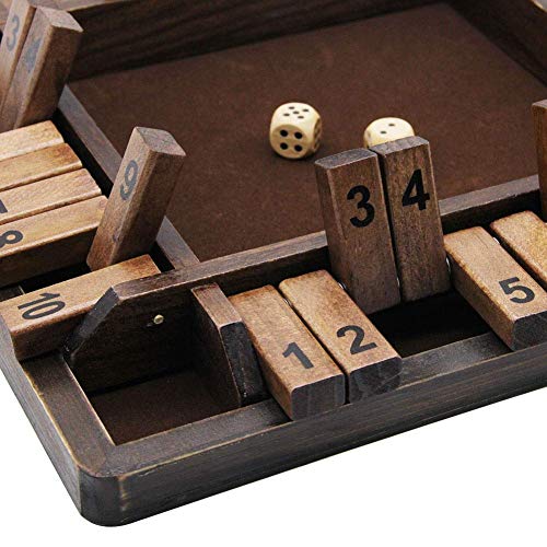 Wooden Shut The Box Dice Game Set L601