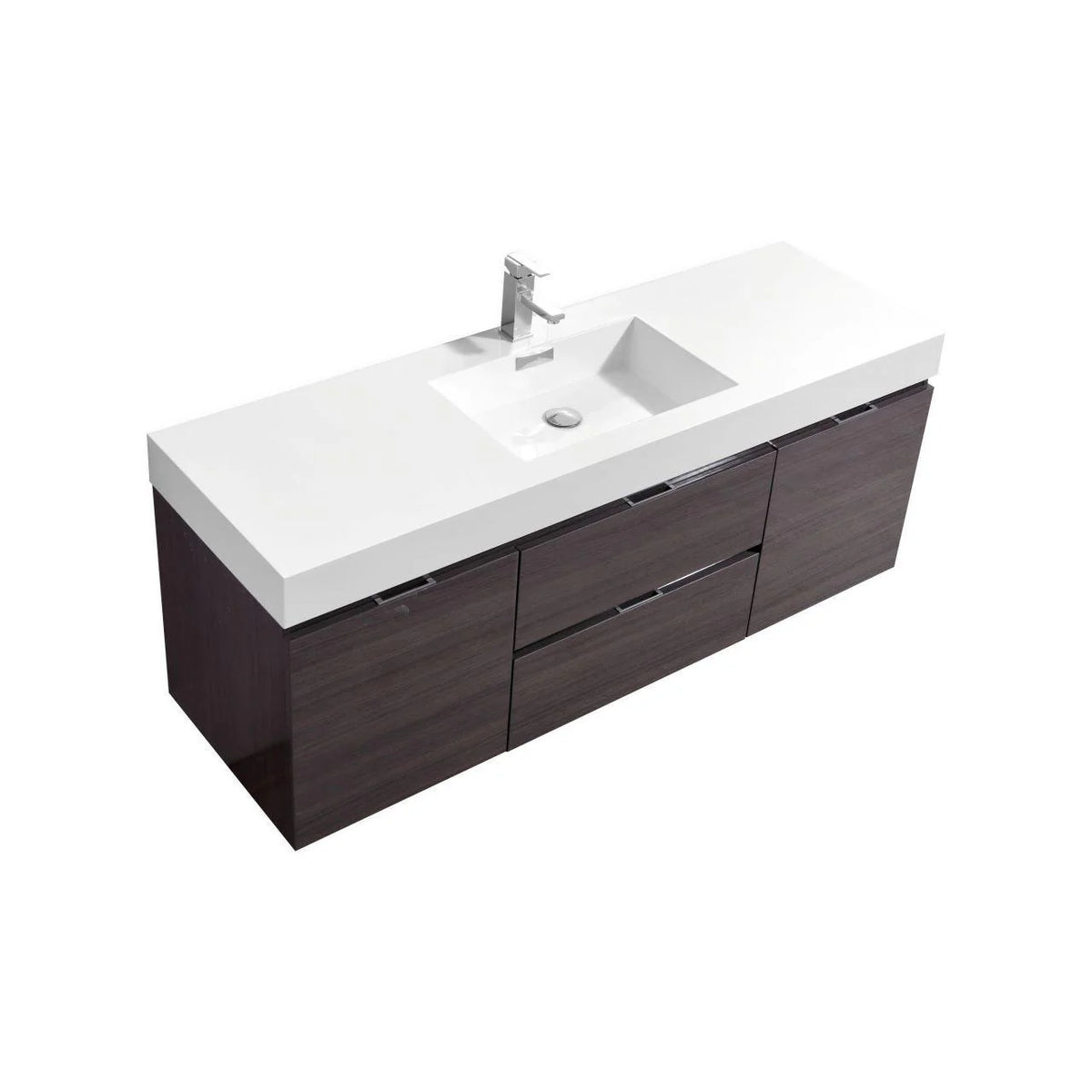 60 in. Single Sink Wall Mount Bathroom Vanity Y548