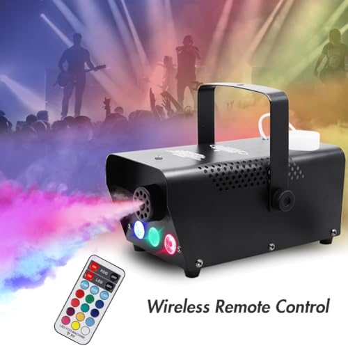 Fog Machine with Wireless Remote Control and 7 Colors Lights D6907