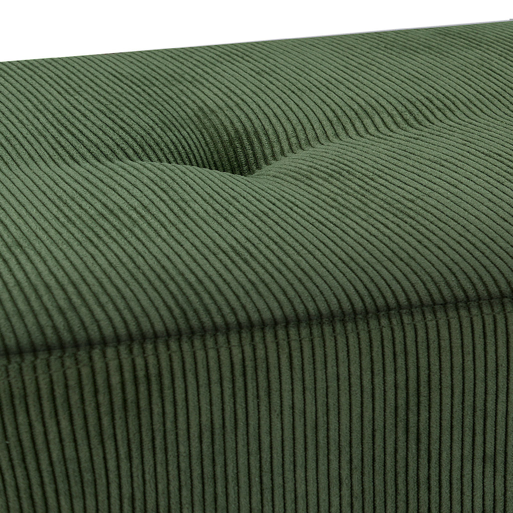 Modern Entryway Bench Corduroy Seat Green I269883