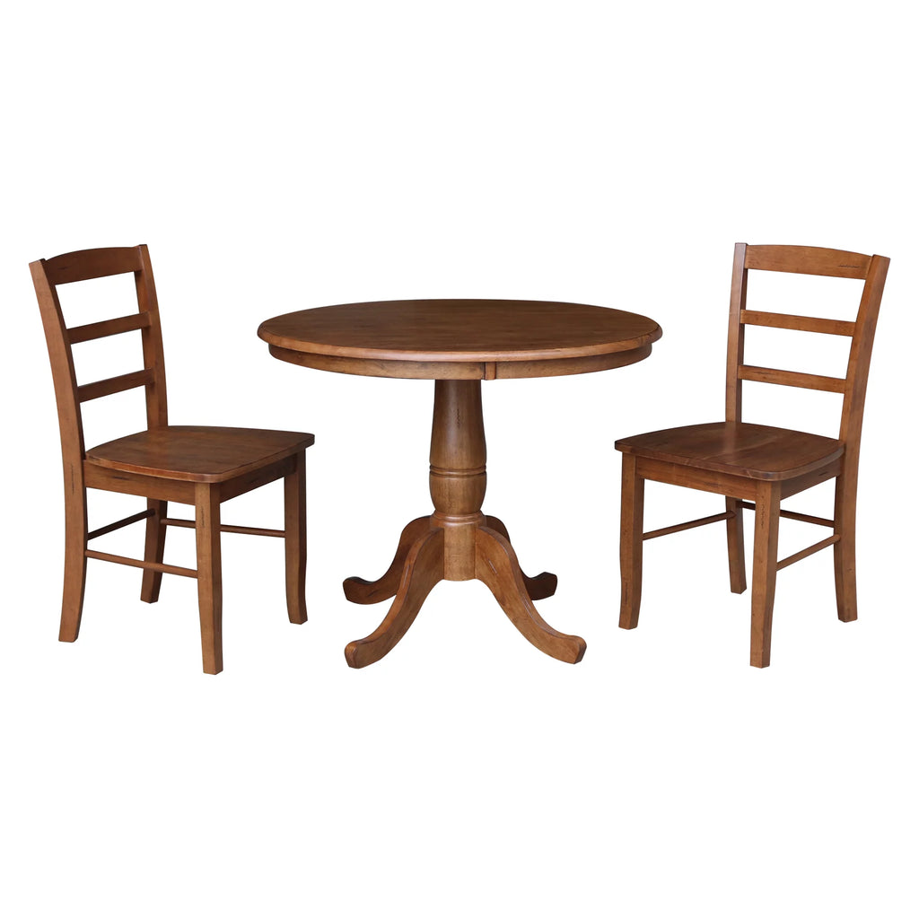 Wood Dining Table with 2 Ladderback Chairs N98465