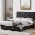 Black Full Size Upholstered Platform Bed Frame with Storage R3490