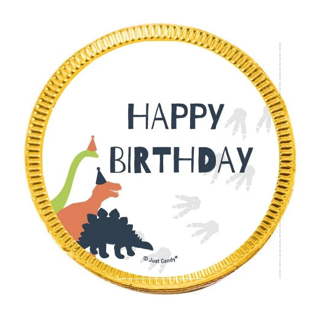 Dinosaur Birthday Candy Party Favors Chocolate Coins 84 Count Gold Foil M655