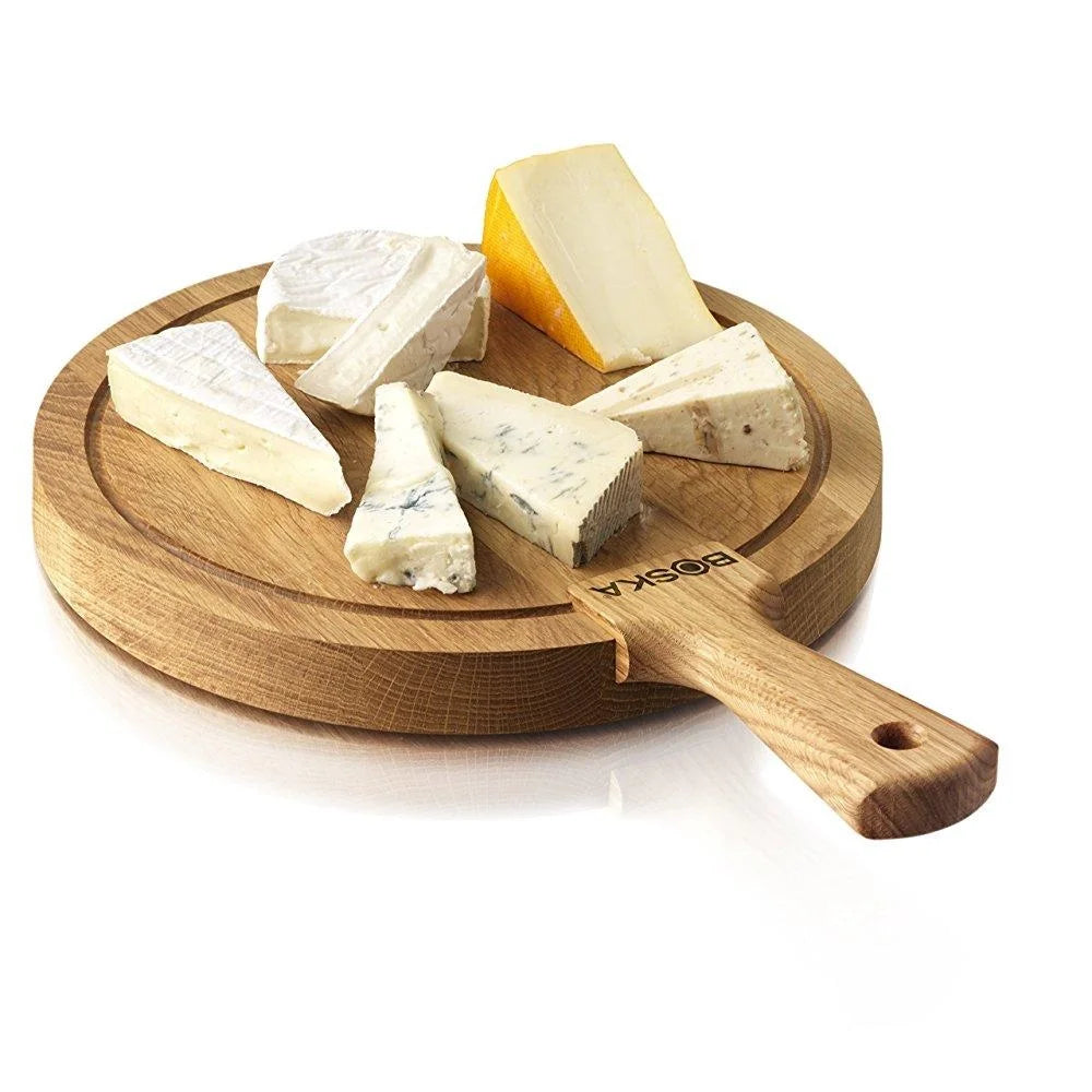 Round Wood Cheese Board with Handle G323037