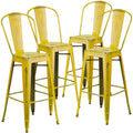 Distressed Metal 30-Inch Stool F7925