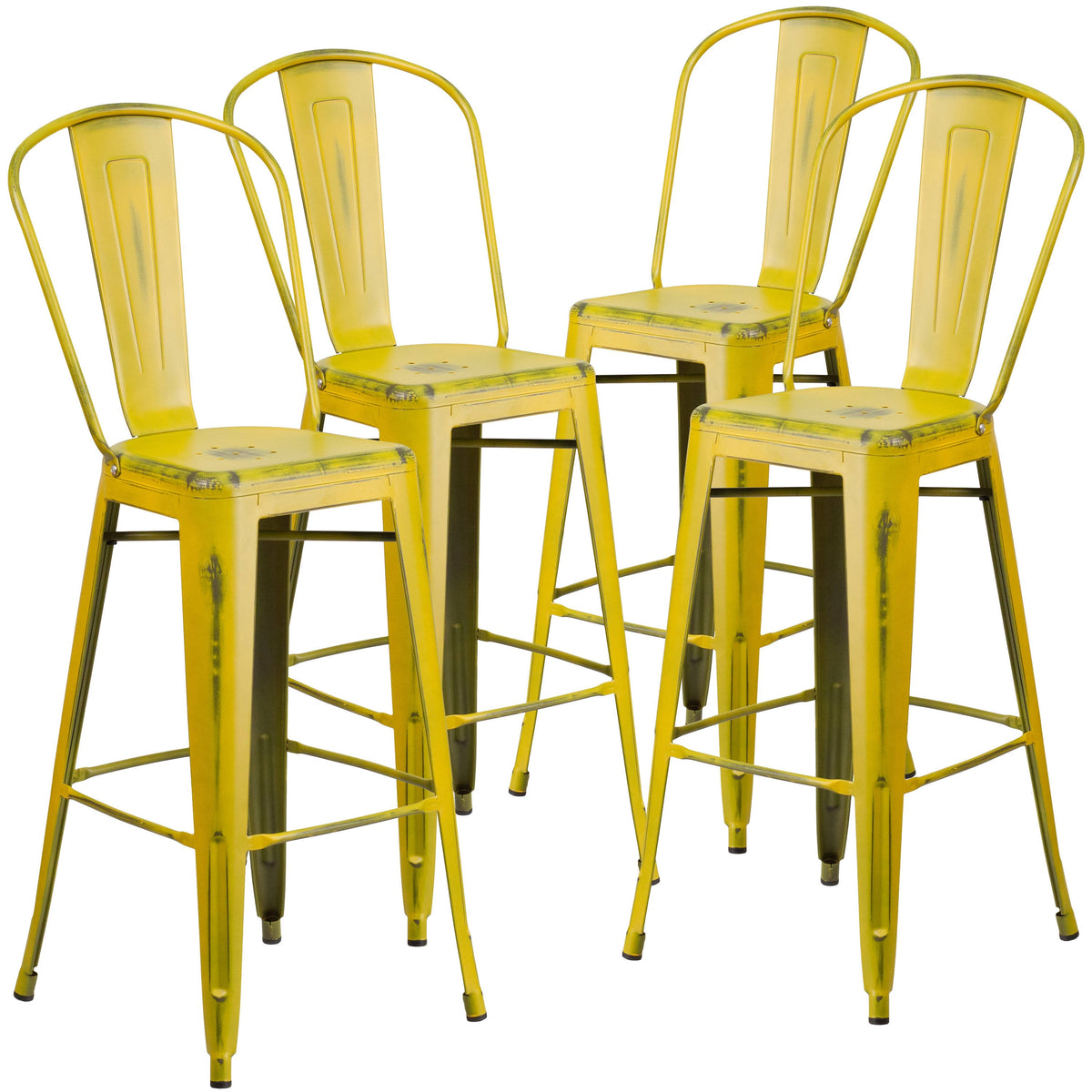 Distressed Metal 30-Inch Stool F7925